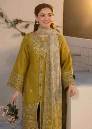 Lawn-3PC Embroidered Shirt with Digital Printed Jacquard Dupatta - SS1324
