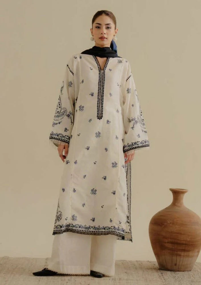 Lawn-3PC Embroidered Shirt with Digital Printed Jacquard Dupatta-SS1400