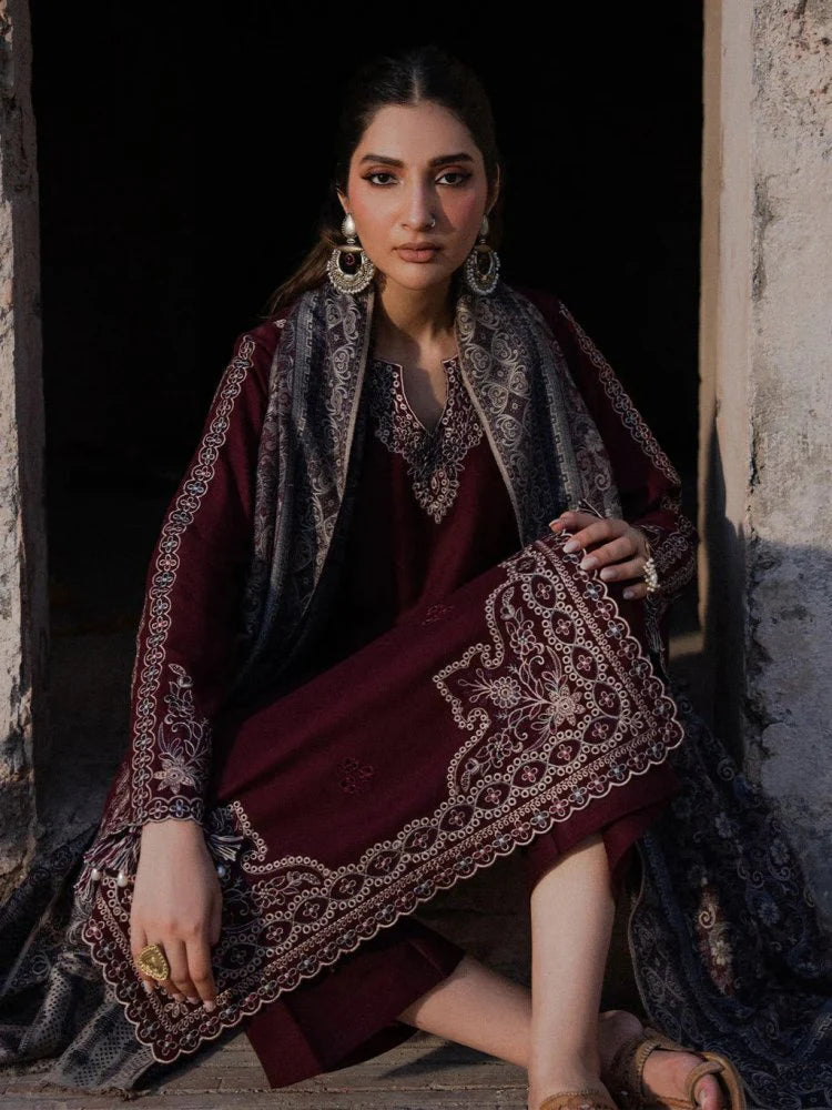 Lawn 3PC Embroidered Shirt with Digital Printed Jacquard Dupatta-5047