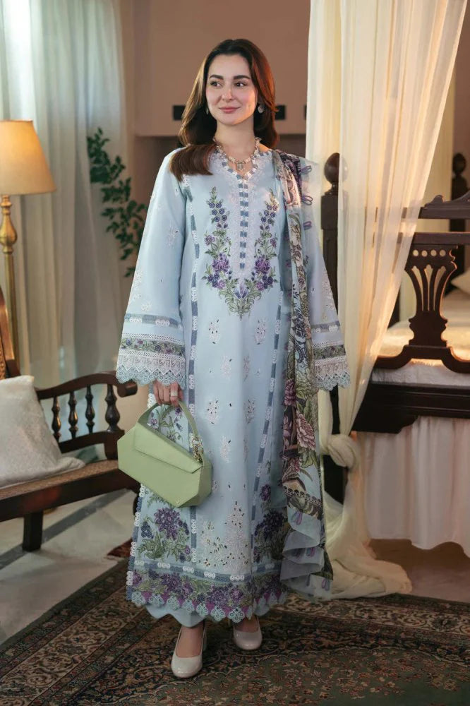Lawn-3PC Embroidered Shirt with Digital Printed Jacquard Dupatta-SS5104