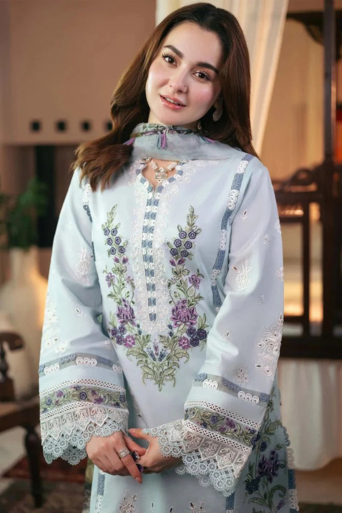 Lawn-3PC Embroidered Shirt with Digital Printed Jacquard Dupatta-SS5104