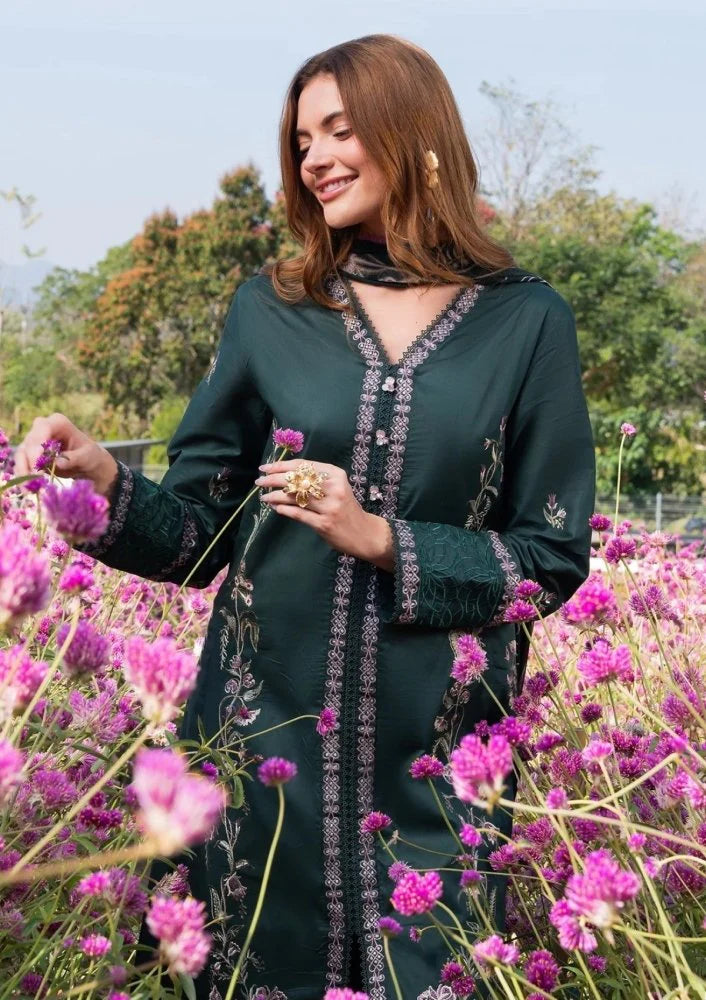 Lawn-3PC Embroidered Shirt With Digital Printed Jacquard Dupatta-SS5330