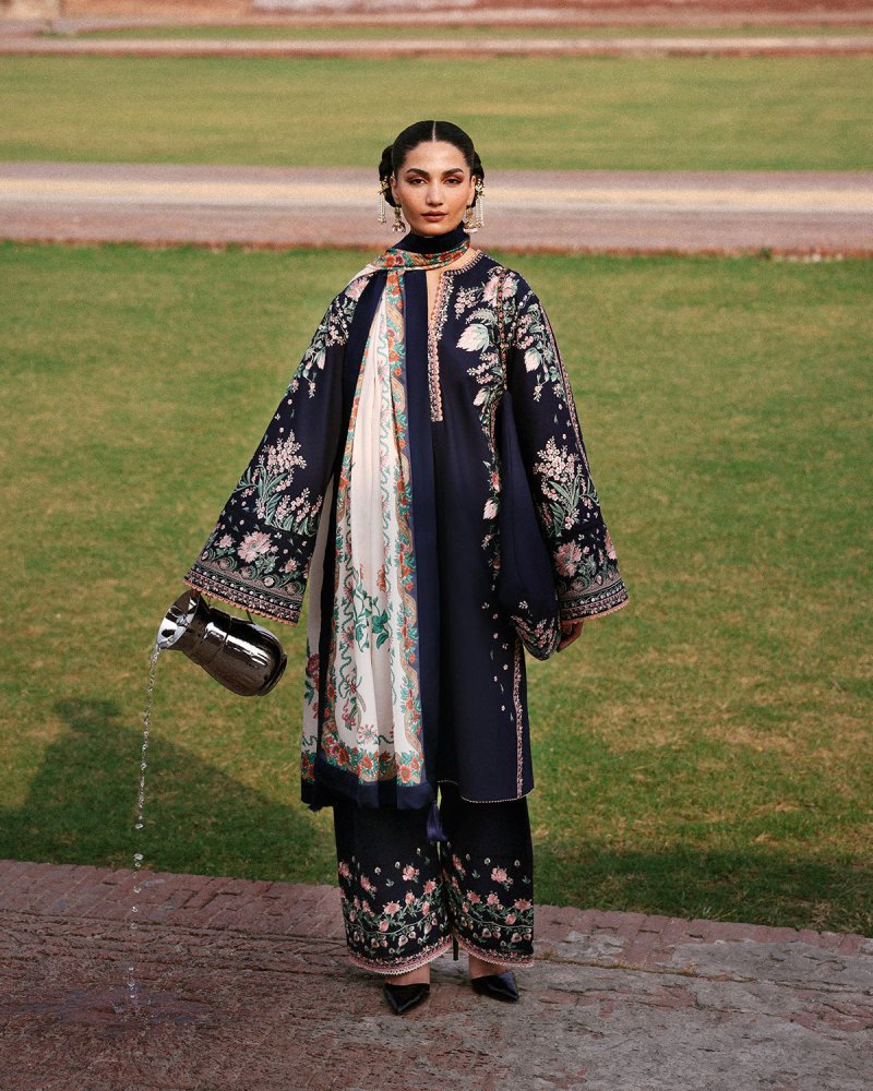 Lawn-3PC Embroidered Shirt With Digital Printed Jauqard Dupatta-SS5077