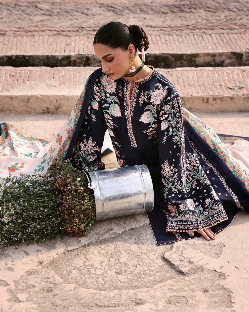 Lawn-3PC Embroidered Shirt With Digital Printed Jauqard Dupatta-SS5077