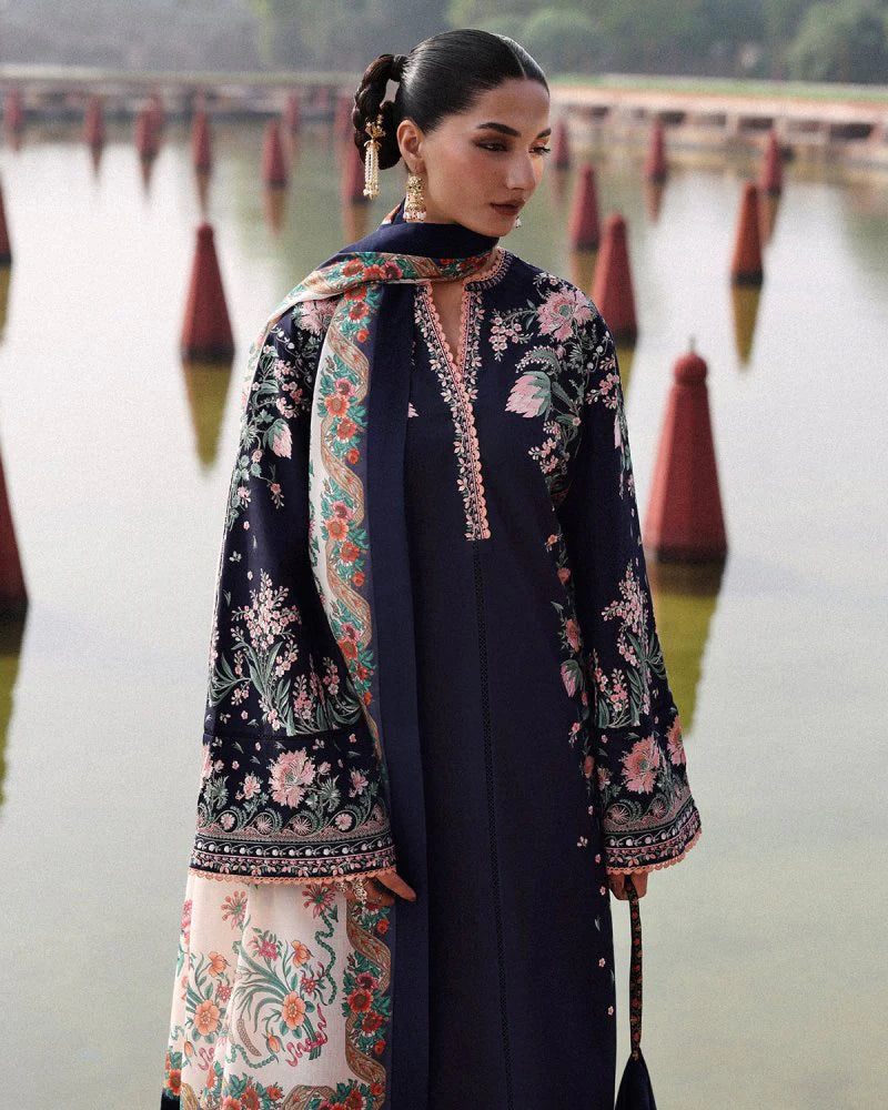 Lawn-3PC Embroidered Shirt With Digital Printed Jauqard Dupatta-SS5077