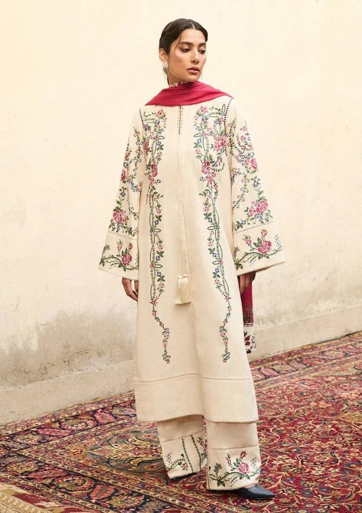 Lawn-3PC Embroidered Shirt With Digital Printed Jauqard Dupatta-SS5097