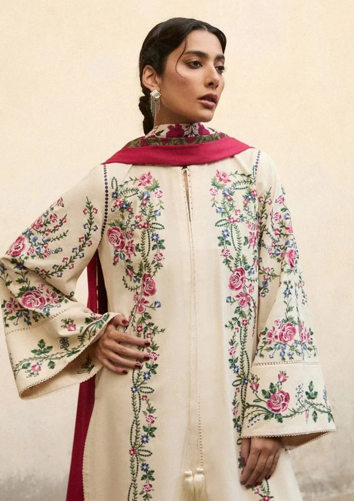 Lawn-3PC Embroidered Shirt With Digital Printed Jauqard Dupatta-SS5097