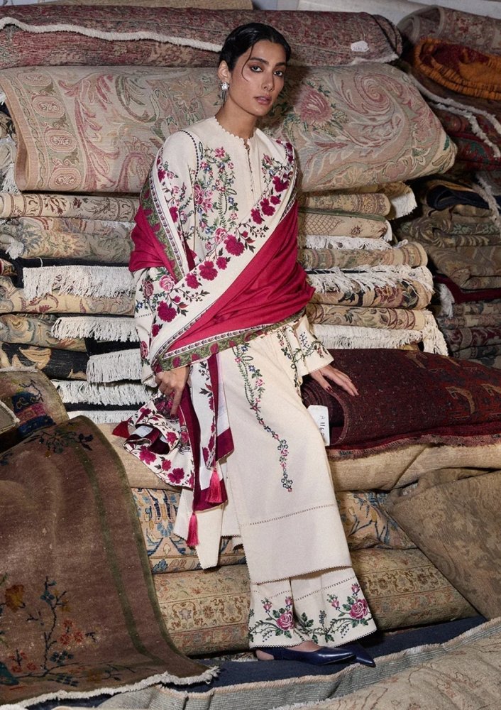Lawn-3PC Embroidered Shirt With Digital Printed Jauqard Dupatta-SS5097