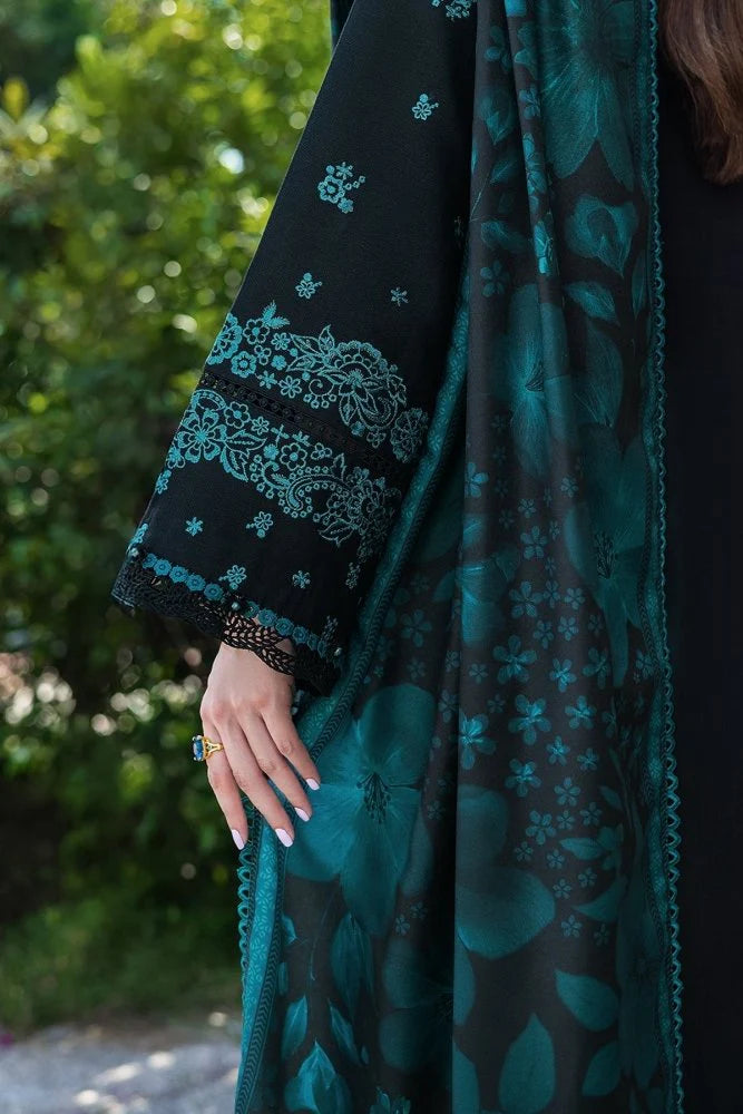 Lawn-3PC Embroidered Shirt with Digital Printed Jauqard Dupatta- SS5098