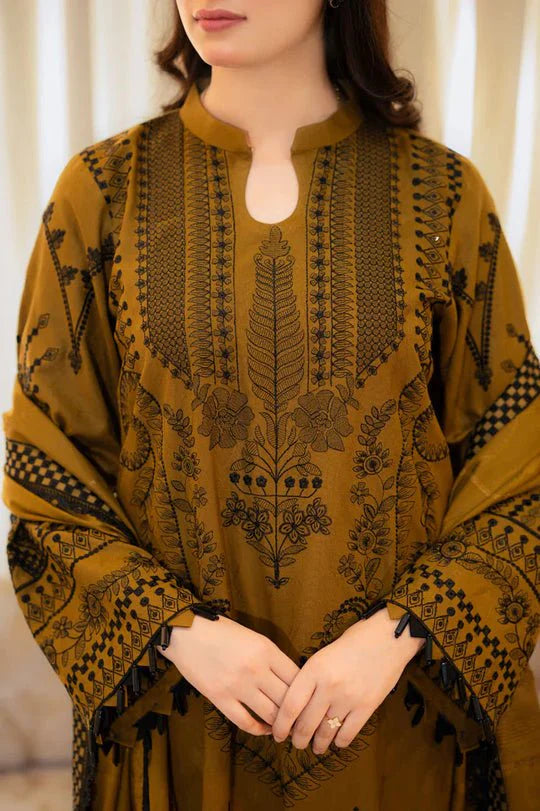 Lawn-3PC Embroidered Shirt with Embroidered Cotton Net Dupatta -5106
