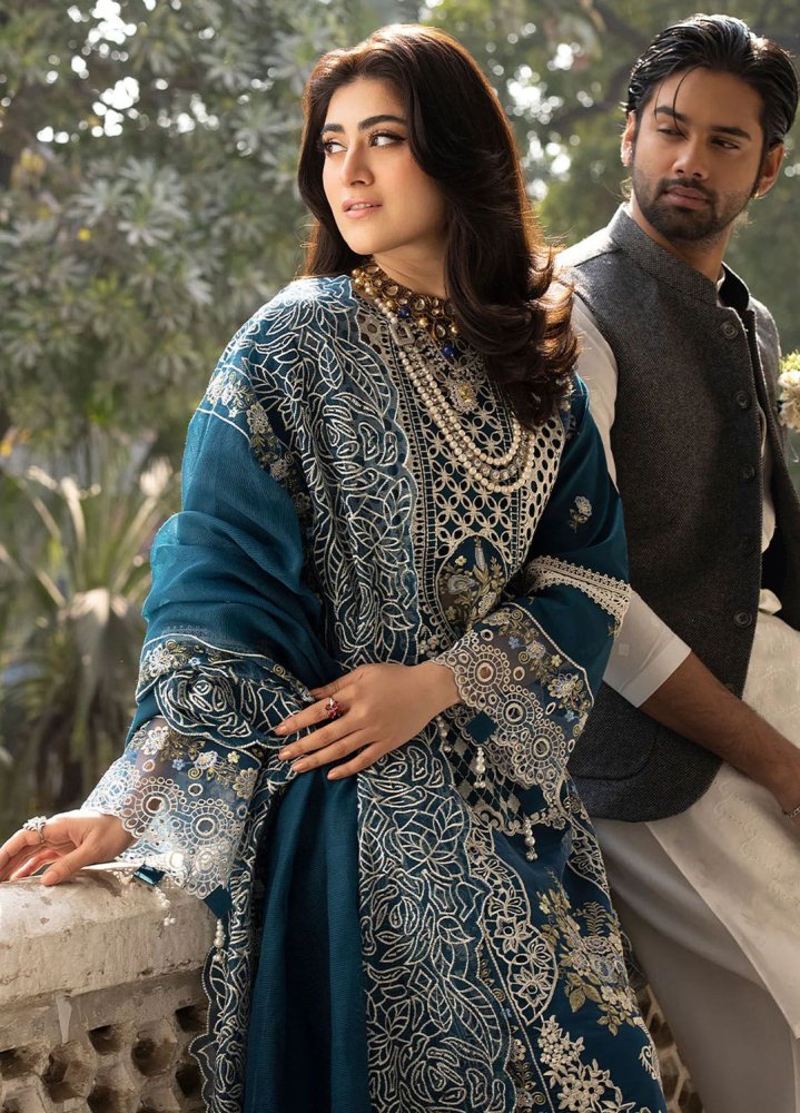 Lawn-3PC Embroidered Shirt With Khadi Net Embroidered Dupatta-SS5218