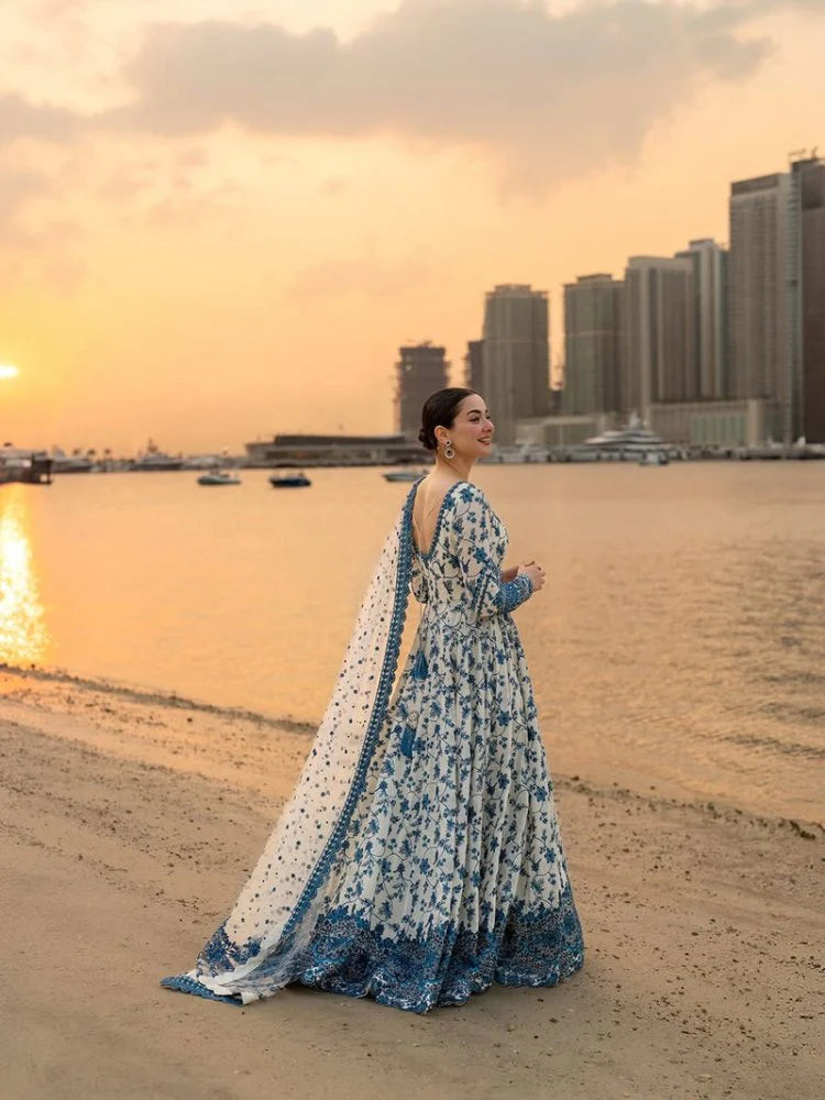 Lawn-3PC Embroidered Shirt With Khadi Net Embroidered Dupatta-SS5276
