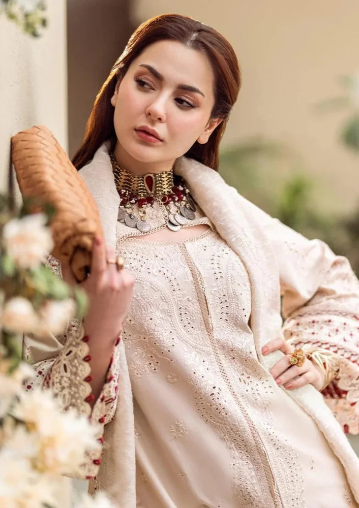Lawn-3PC Embroidered Shirt with Organza Embroidered Dupatta-SS1357
