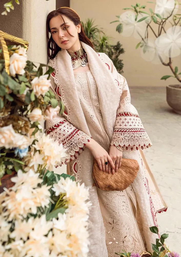 Lawn-3PC Embroidered Shirt with Organza Embroidered Dupatta-SS1357