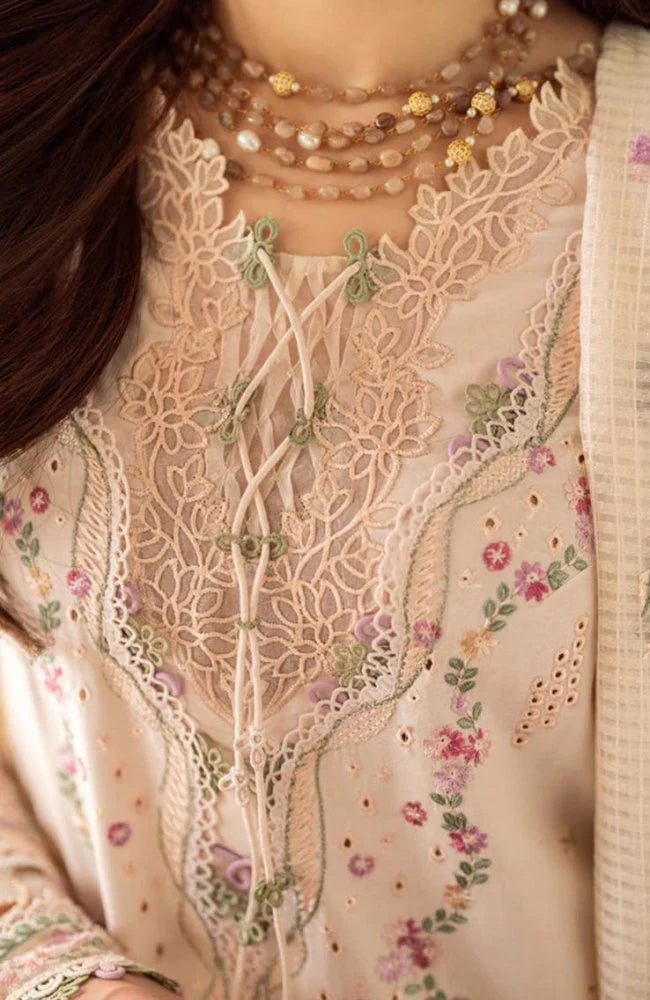 Lawn-3PC Embroidered Shirt with Organza Embroidered Dupatta-SS1379
