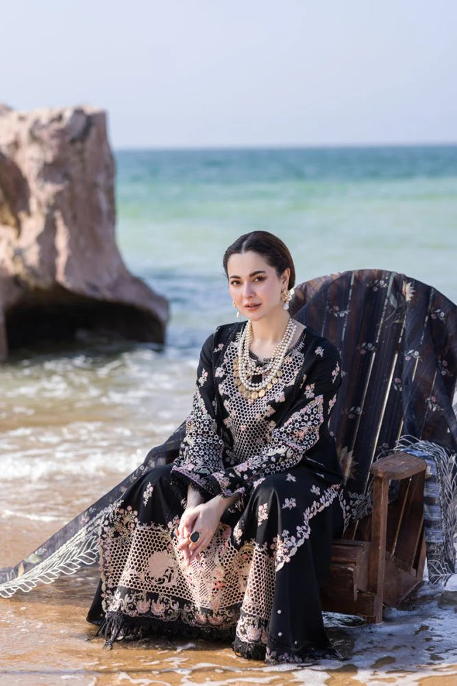 Lawn-3PC Embroidered Shirt With Organza Embroidered Dupatta-SS5400