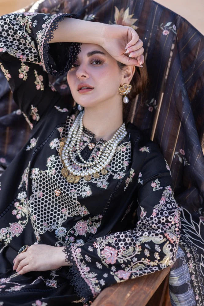 Lawn-3PC Embroidered Shirt With Organza Embroidered Dupatta-SS5400