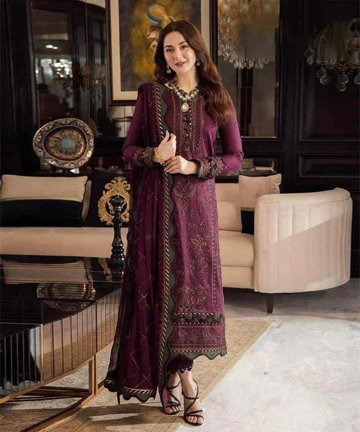 Lawn 3PC Embroidered With Chiffon Embroidered Dupatta- SS5015