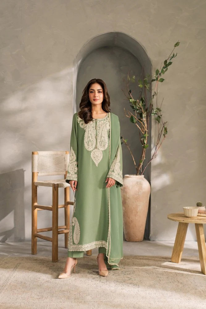 Lawn-3PC Embroidered With Chiffon Ready to Wear Dupatta-SS5221