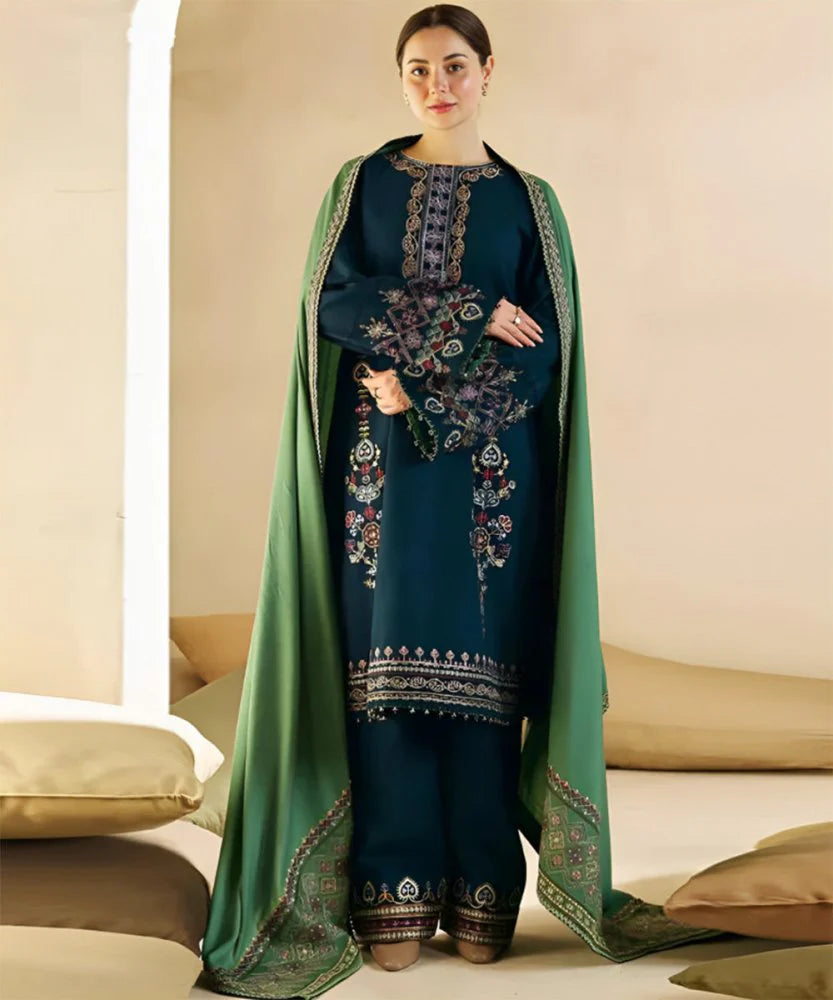 Lawn 3PC Embroidered with Cotton Net Viscose Embroidered Dupatta -SS5175