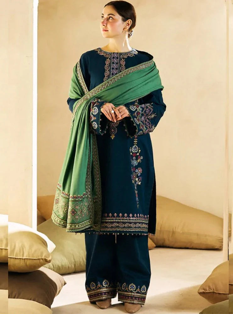 Lawn 3PC Embroidered with Cotton Net Viscose Embroidered Dupatta -SS5175