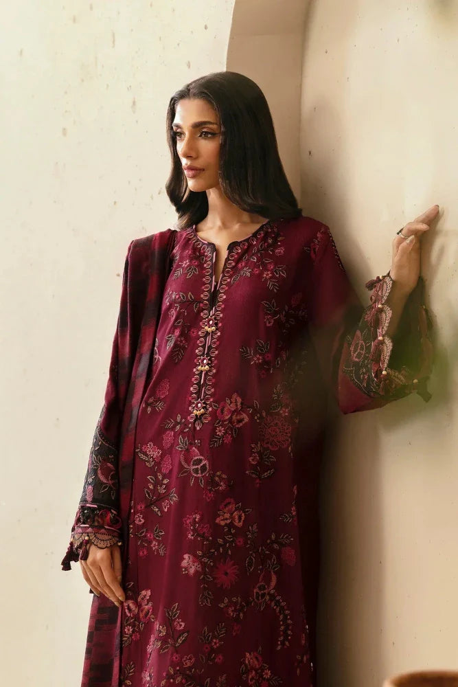 Lawn 3PC Embroidered with Digital Printed Jacquard Dupatta-SS5149