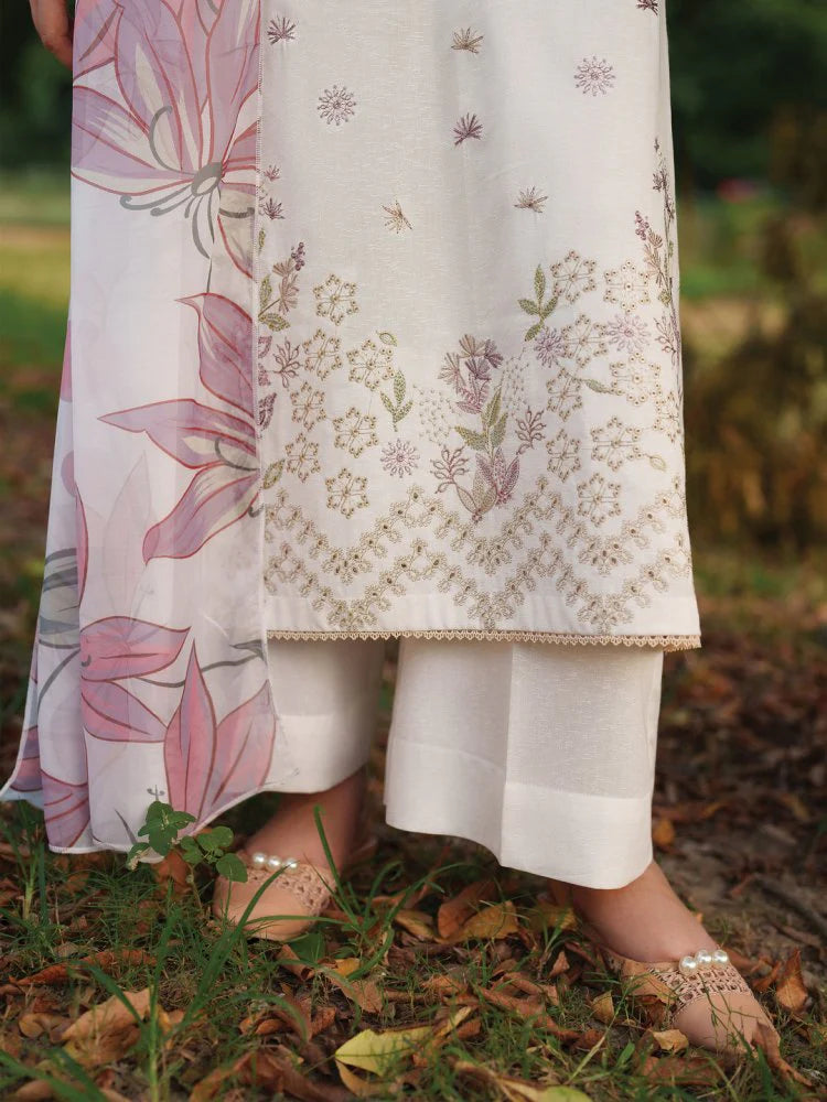 Lawn-3PC Embroidered With Digital Printed Jacquard Dupatta-5158