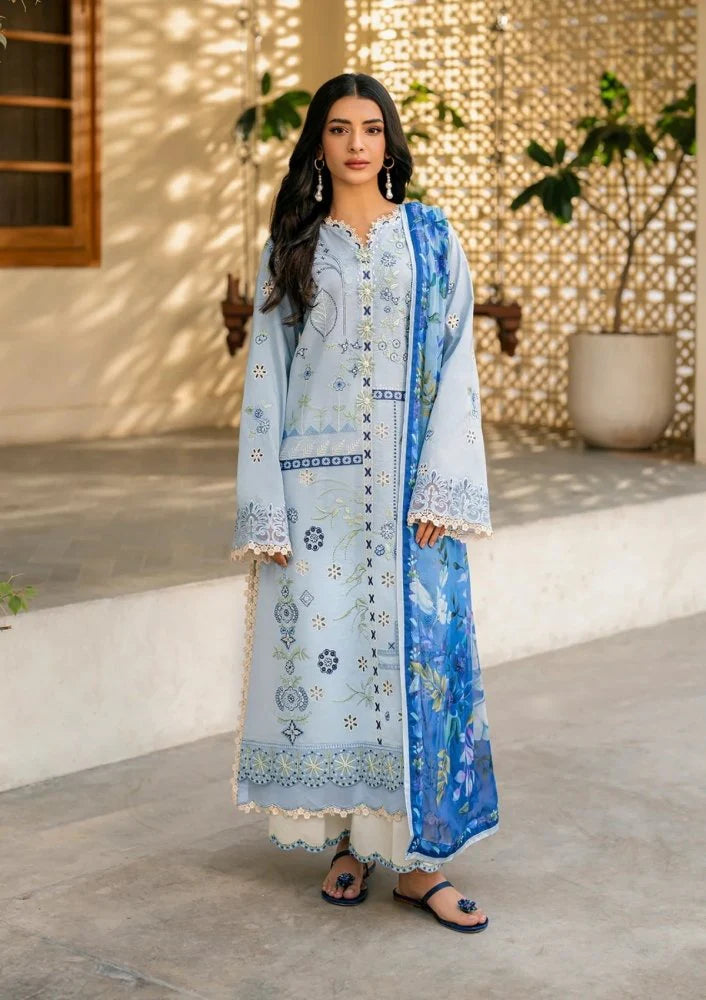 Lawn-3PC Embroidered with Digital Printed Jacquard Dupatta-SS5200