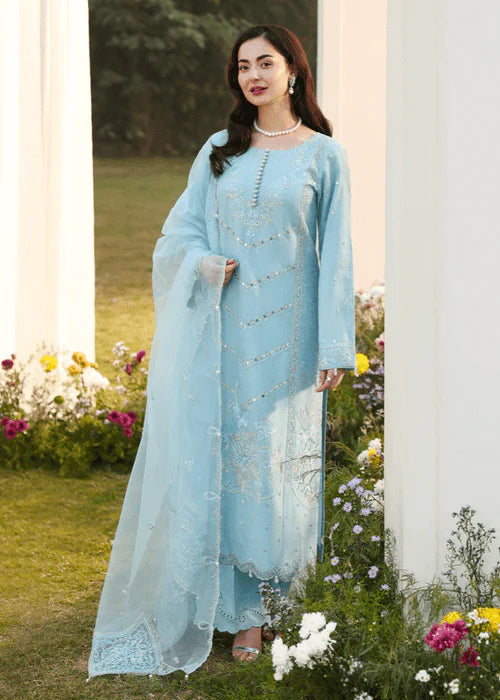 Lawn-3PC Sequence Embroidered Shirt With Khadi Net Embroidered Dupatta-SS5247