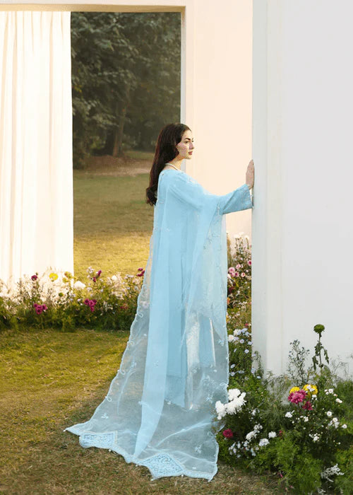 Lawn-3PC Sequence Embroidered Shirt With Khadi Net Embroidered Dupatta-SS5247