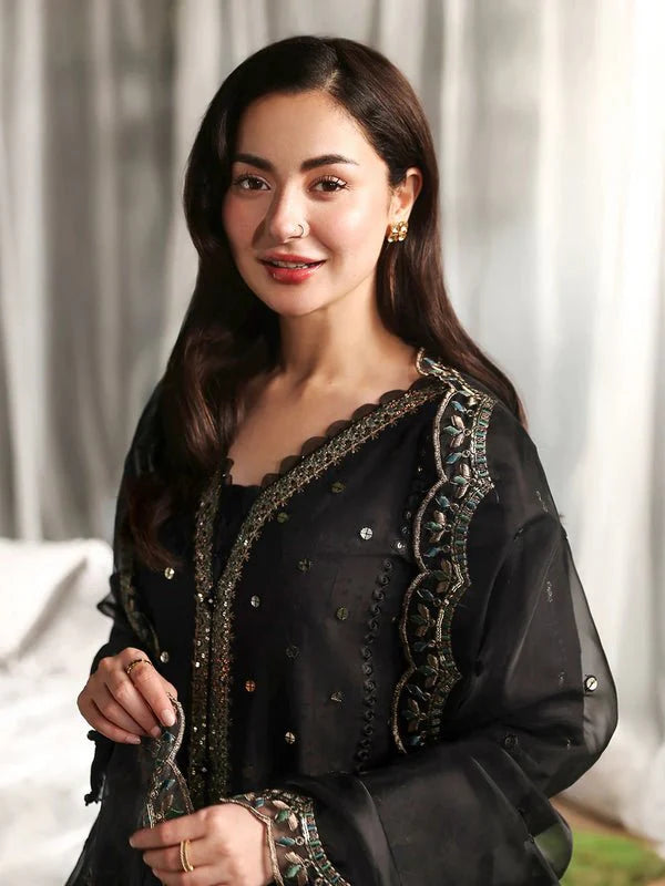 Lawn-3PC Sequence Embroidered With Organza Embroidered Dupatta-SS5299
