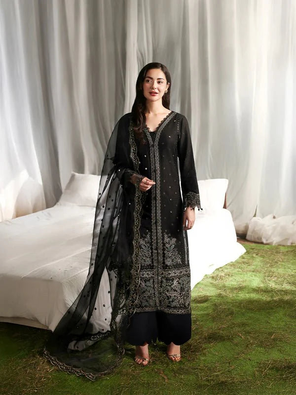 Lawn-3PC Sequence Embroidered With Organza Embroidered Dupatta-SS5299