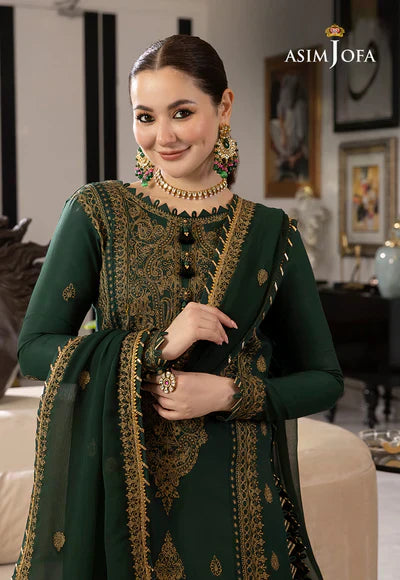 Asim Jofa Lawn 3PC Embroidered Shirt with Chiffon Embroidered Dupatta – ZC1034
