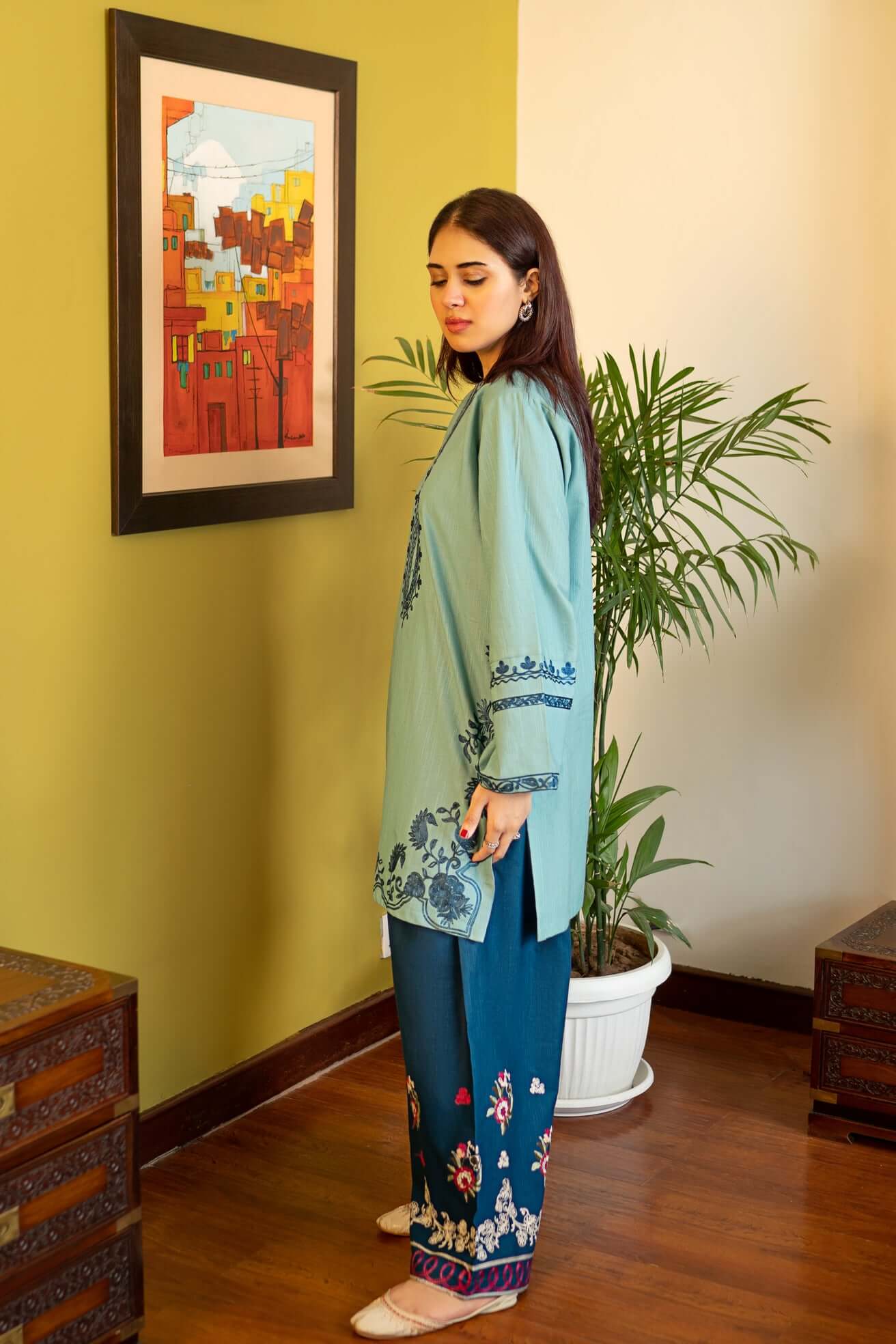 2 piece embroidered lawn FS534