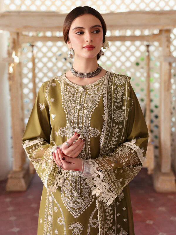Lawn-3PC Embroidered Shirt With Khadi Net Embroidered Dupatta SS-5211